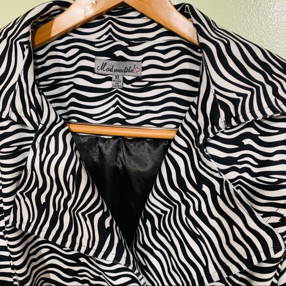 Mod Modele Zebra  Belted DBL  Breasted  Jacket - Picture 8 of 8